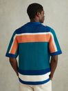 Reiss Bright Multi Panko Cotton Blend Crochet Cuban Collar Shirt