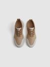 Reiss Neutral Arden Chunky Leather Trainers