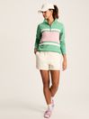 Joules Tadley Green & Pink Quarter Zip Sweatshirt