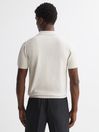 Reiss Stone Walton Slim Fit Textured Zip Through T-Shirt
