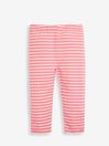 JoJo Maman Bébé Green 2-Pack Farmyard Print & Pink Stripe Leggings