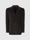Reiss Chocolate Holborn Double Breasted Fine Cord Blazer