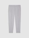 Reiss Grey Brighton Pleat Front Relaxed Trousers