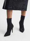 Reiss Black Dakota Heeled Sock Boots