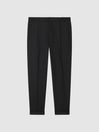 Reiss Black Brighton Pleat Front Relaxed Trousers