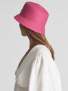 Reiss Pink Lexi Bucket Woven Bucket Hat