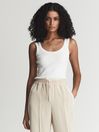 Reiss White Sabrina Double Strap Knitted Vest