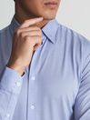 Reiss Soft Blue Forcer Jersey Long Sleeve Formal Shirt