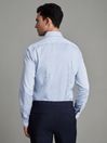 Reiss Blue Stripe Remote Bengal Slim Fit Cotton Satin Striped Cutaway Collar Shirt