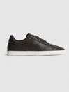 Reiss Black Glove Leather Trainers