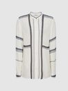 Reiss White Siri Contrast Embroidery Shirt