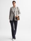 Reiss Neutral Astrid Double Breasted Wool Blend Blazer