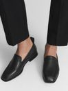 Reiss Black Ainsley Leather Loafers
