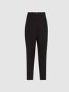 Reiss Black Heidy Tapered Trousers