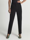 Reiss Black Heidy Tapered Trousers