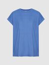 Reiss Blue Tereza Cotton-Jersey T-shirt
