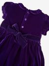 JoJo Maman Bébé Purple Smocked Velvet Party Dress