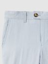 Reiss Soft Blue Kin Junior Slim Fit Linen Adjustable Trousers