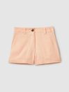 Reiss Apricot Dani Senior Linen Loose Fit Shorts