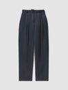 Atelier Cupro Belted Suit Trousers