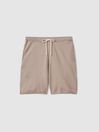 Paige Cotton-Linen Drawstring Knitted Shorts