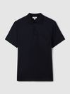 Reiss Navy Austin Mercerised Cotton Polo Shirt