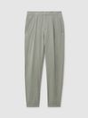 Reiss Pistachio Pact Relaxed Cotton Blend Elasticated Waist Trousers