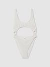 Good American Cloud White Cut Out Swimsuit