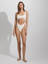 Good American Cloud White Cut Out Swimsuit