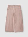 Reiss Pink Dani Senior Linen Loose Fit Trousers