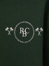 Reiss Dark Green Palm Cotton Crew Neck Motif T-Shirt