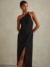 Reiss Black Suri One-Shoulder Bodycon Dress