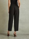 Reiss Black Freja Tapered Belted Trousers
