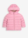 JoJo Maman Bébé Pink Girls' Mouse Puffer Jacket