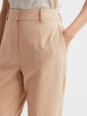 Reiss Camel Ember Petite Slim Fit High Rise Trousers