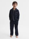Reiss Navy Napp Junior Cotton Piped Pyjama Trousers