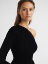 Reiss Black Ella Fitted Velvet Jumpsuit