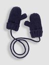 JoJo Maman Bébé Navy Knitted Mittens with String