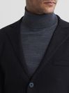 Reiss Charcoal Melange Holt Single Breasted Knitted Blazer