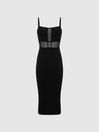 Reiss Black Luisa Knitted Bodycon Dress