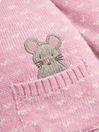 JoJo Maman Bébé Pink Mouse Girls' Fair Isle Knitted Dress
