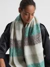 Reiss Sage Carlie Oversized Check Wool Blend Scarf
