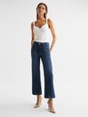 Reiss Dark Blue Leenah Ankle PAIGE High Rise Crop Flared Jeans