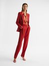 Reiss Red Kamila Wool Blend Tapered Trousers