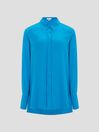 Reiss Cobalt Blue Eden Matte Silk Tunic Shirt
