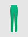 Reiss Green Saffie Petite Wide Leg Split Trousers
