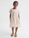 Reiss Pale Pink Luci Senior Sequin Tiered Dress