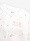 JoJo Maman Bébé Pink Born in 2023 Embroidered Sleepsuit