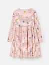 Joules Nancy Pink Long Sleeve Jersey Dress With Pockets