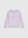 Reiss Lilac Bryony Junior Sequin Crew Neck Jumper
